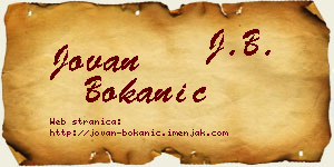 Jovan Bokanić vizit kartica